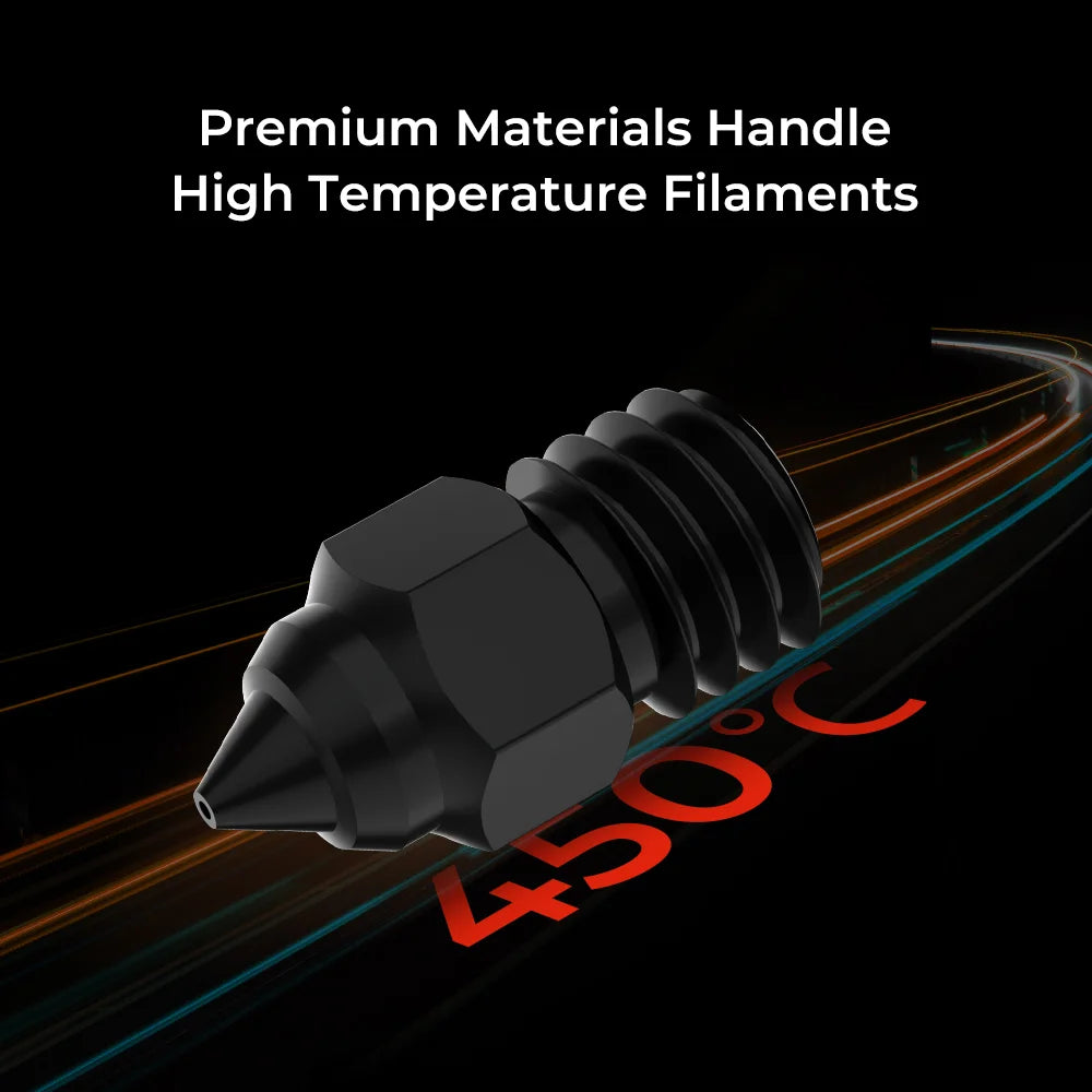 Creality 8PCS High-end Hardened Steel Nozzle Kit, 0.25, 0.4, 0.6, 0.8mm High Hardness and Wear Resistance Nozzles for Ender-3/3 Pro/V2/Neo/Max/S1, Ender 5/Pro/Plus, CR-6 SE, CR-10 3D Printers