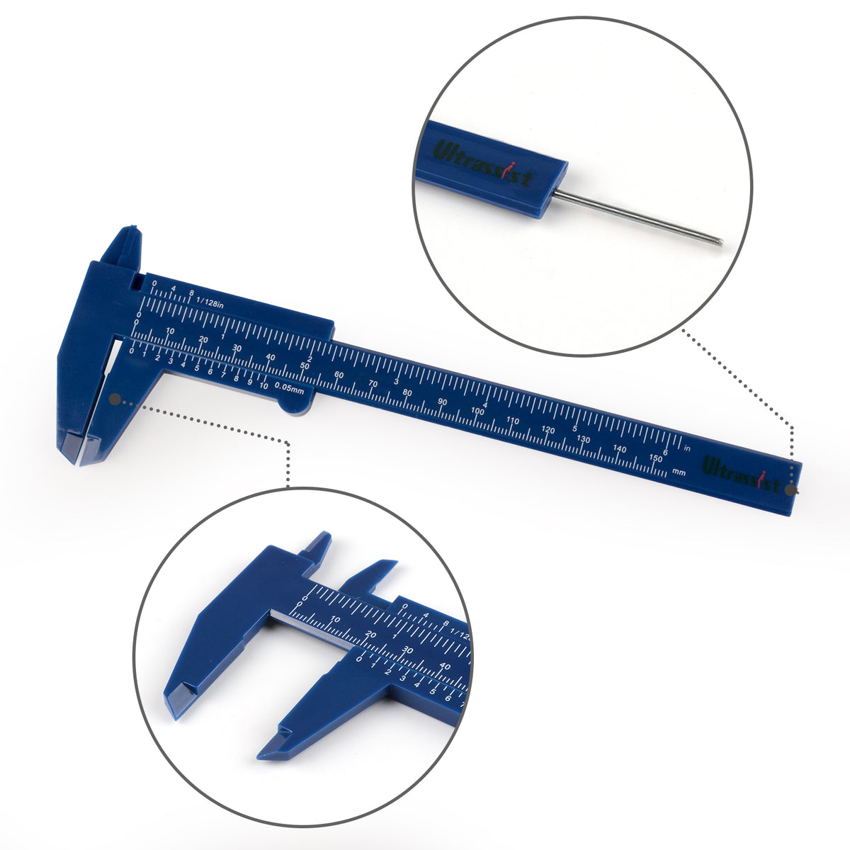 Eztrain Plastic Vernier Caliper (2pcs), 150 mm Mini Plastic Caliper
