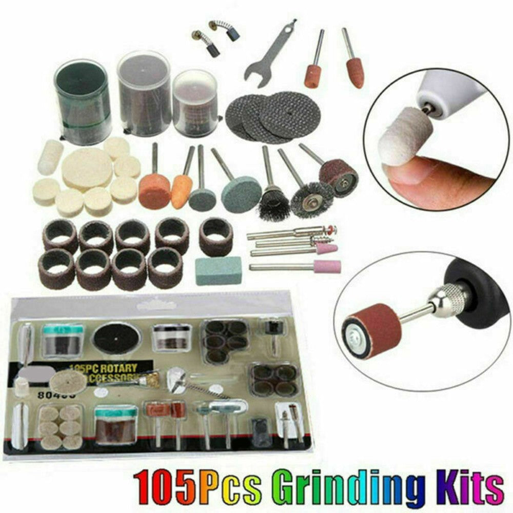 105pcs Mini Electric Drill Grinder For Rotary Power Tool Grinding Polishing Set