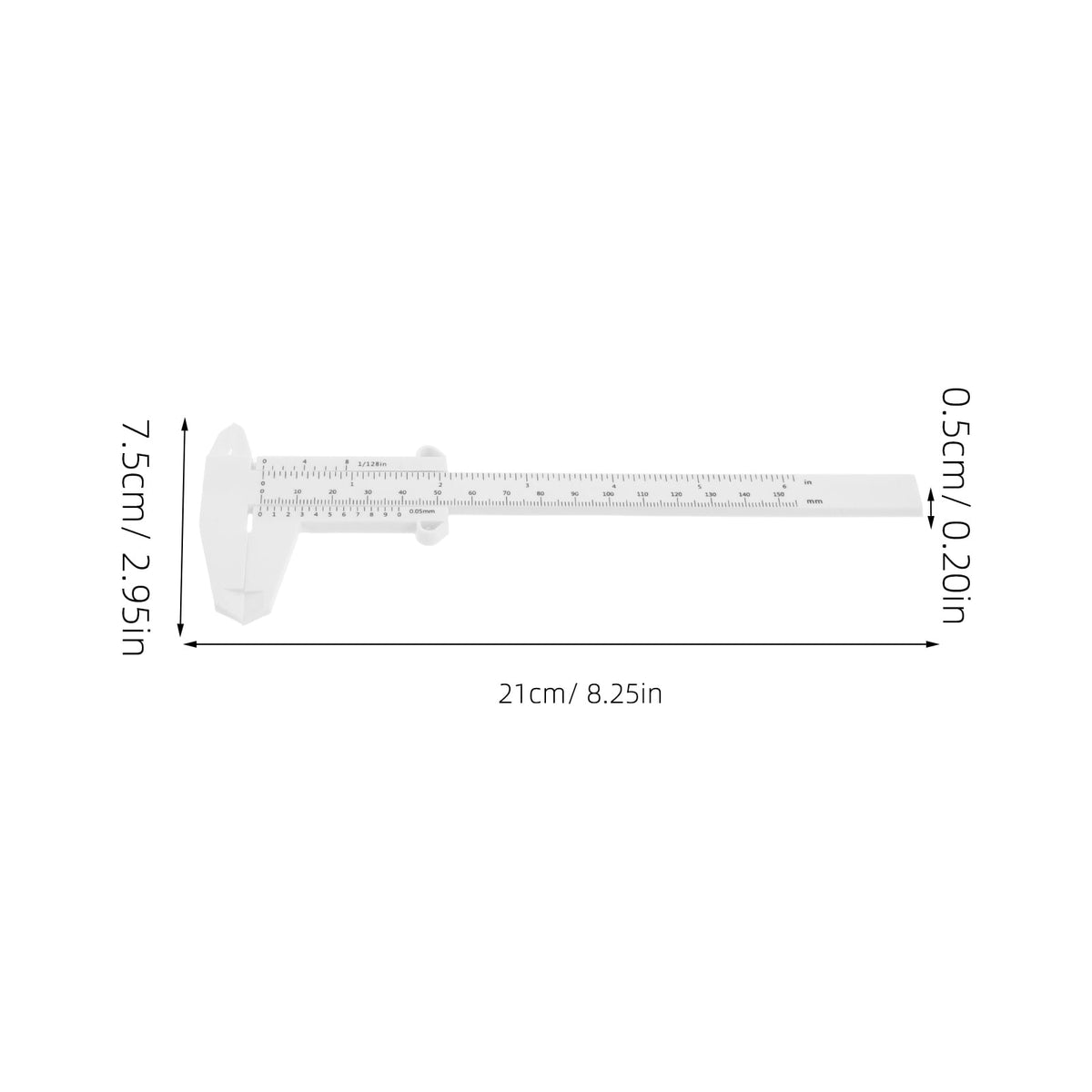 WEUVEB 5Pcs Plastic Vernier Calipers Portable Lightweight Measuring Tool with Vernier Scale