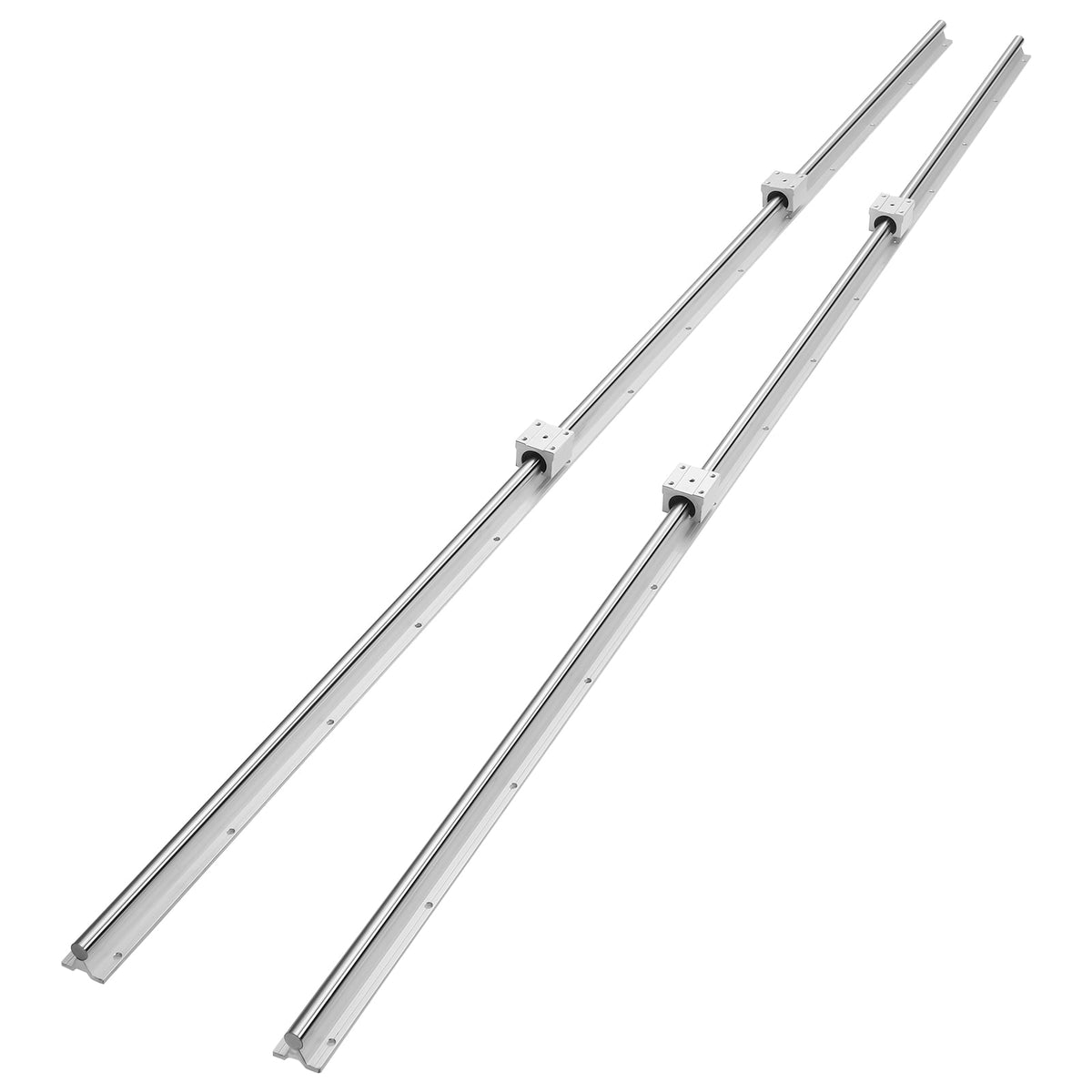 KFFKFF Linear Movement Kit, SBR20 2200mm, Includes Dual 86.6-inch SBR20 Guides & Four SBR20UU Bearings, Perfect for Homemade CNC & Automation Tasks