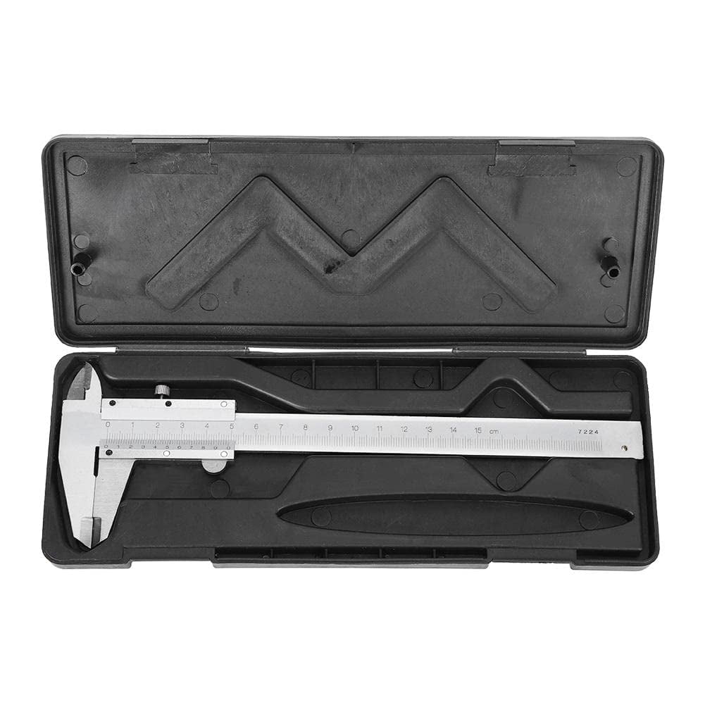 Vernier caliper stainless steel professional high quality 0-6 inch/150 mm micron durable measuring tool for internal, external, depth and step measurements