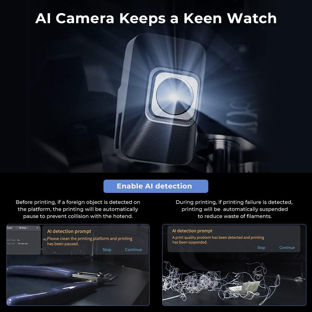 Creality Official K1 AI Camera, HD Quality, AI Detection, Time-Lapse Filming, Real-time Viewing, Easy Install, Keen Watch to Reduce Waste of Filaments, K1/K1 MAX 3D Printer Accessory, Black
