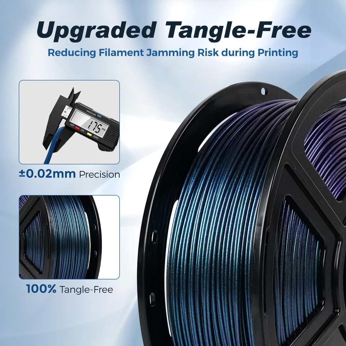 Flashforge PLA Filament 1.75mm, 1KG/2.2lbs PLA 3D Printer Filament, Blue