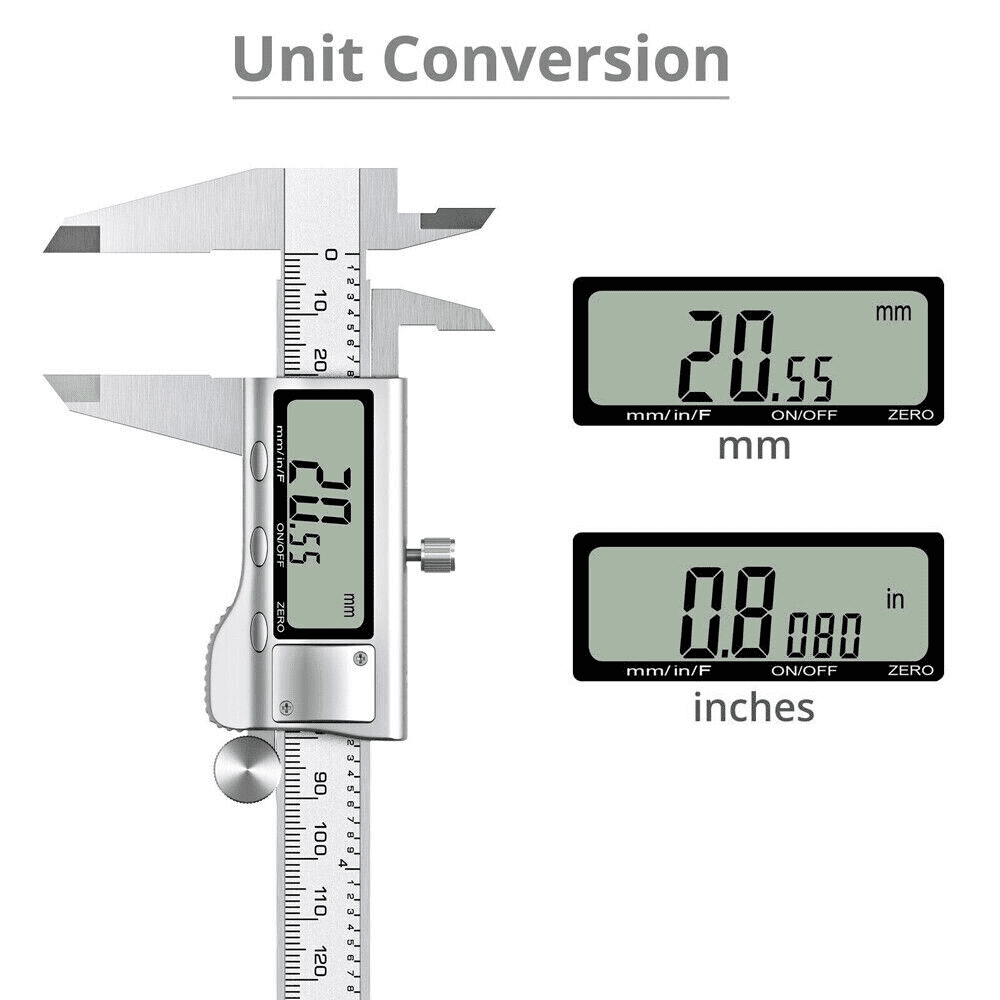SJPACK 6" 150mm Stainless steel Digital Caliper Micrometer LCD Gauge Vernier Electronic Measuring Tool Silver with Case