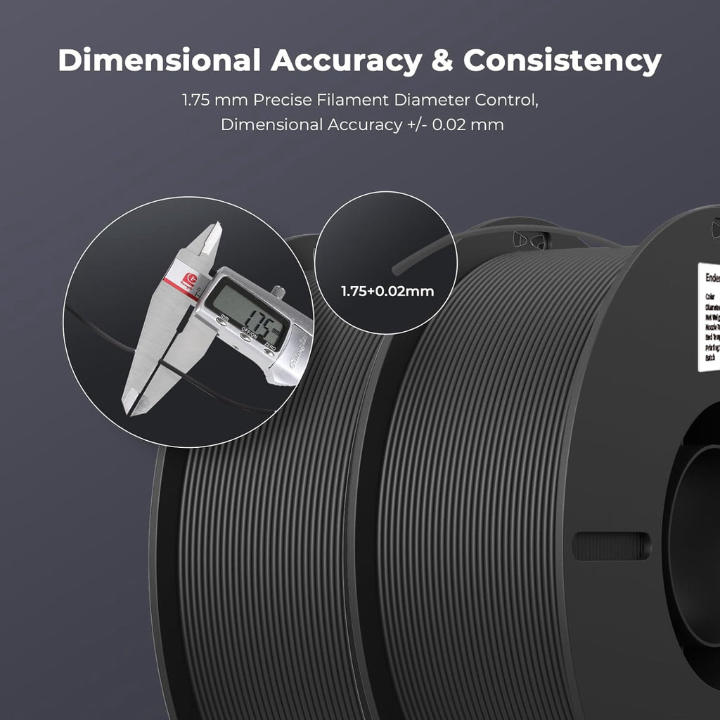 2-Pack Creality 3D Printer Filament, 1.75mm PLA Filament Bundle 2kg for 3D Printing, Ender PLA Filament No-Tangling, Strong Bonding & Overhang Performance, Accuracy +/- 0.02mm, Black & White