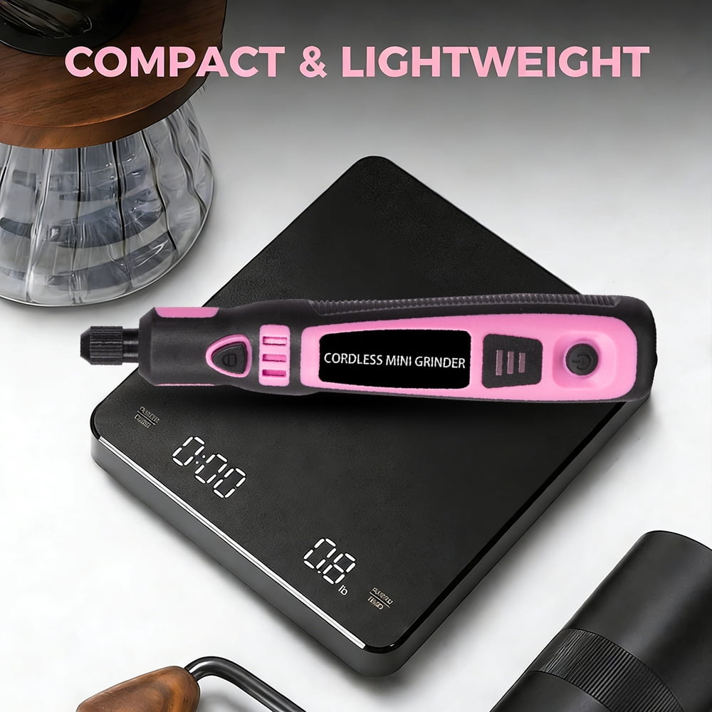 INTELIVE 50pcs Mini Cordless Rotary Tool Set, 16000RPM Cordless Electric Grinder Set Kit, Lightweight Mini Grinder with 3 Speeds for Curving DIY Cutting Crafting Work, Pink