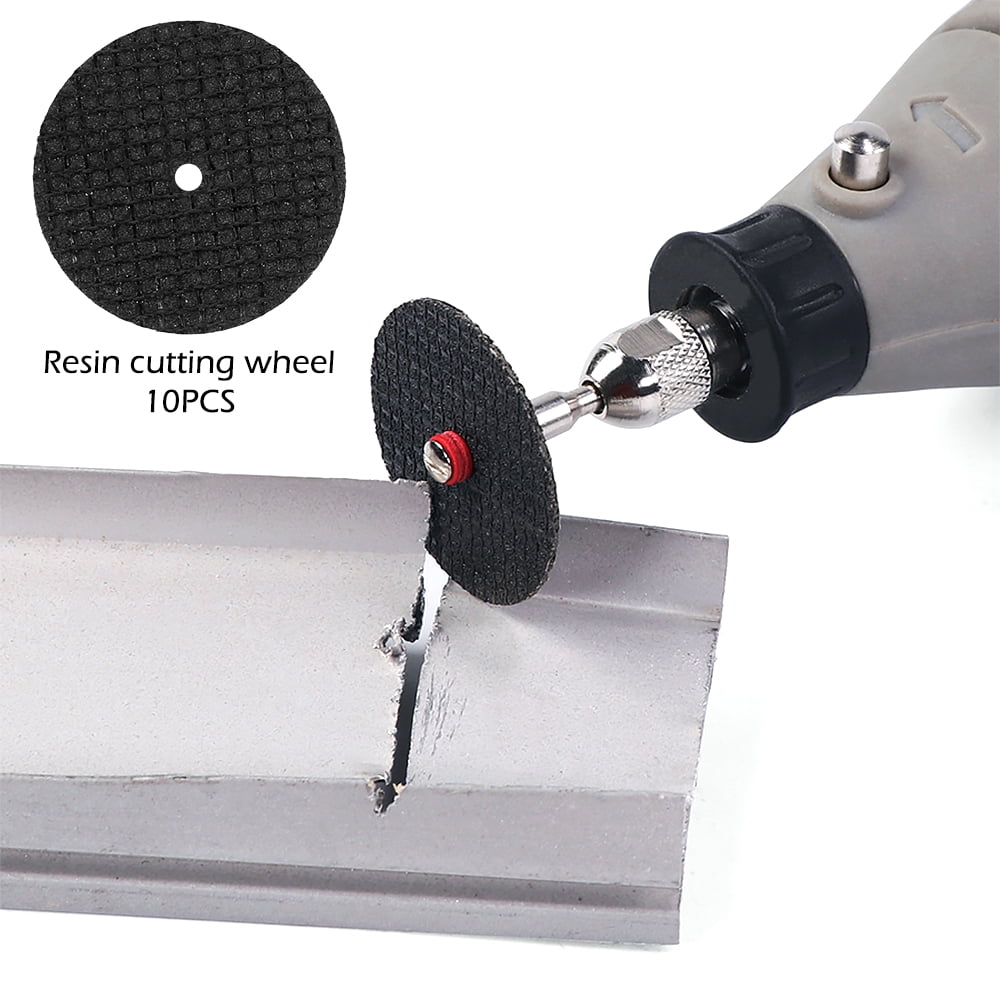 ODOMY 60Pcs Diamond Cutting Wheel Kits, Shank Mini Cut Off Wheel Rotary Tool Accessories with Mandrels for Plastic Metal Wood Stone