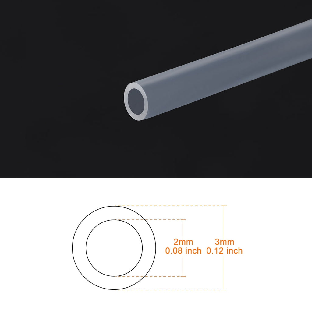 Uxcell 2mm ID 3mm OD Tube Pipe 2 Meter 6.56ft Lengh For 3D Printer RepRap