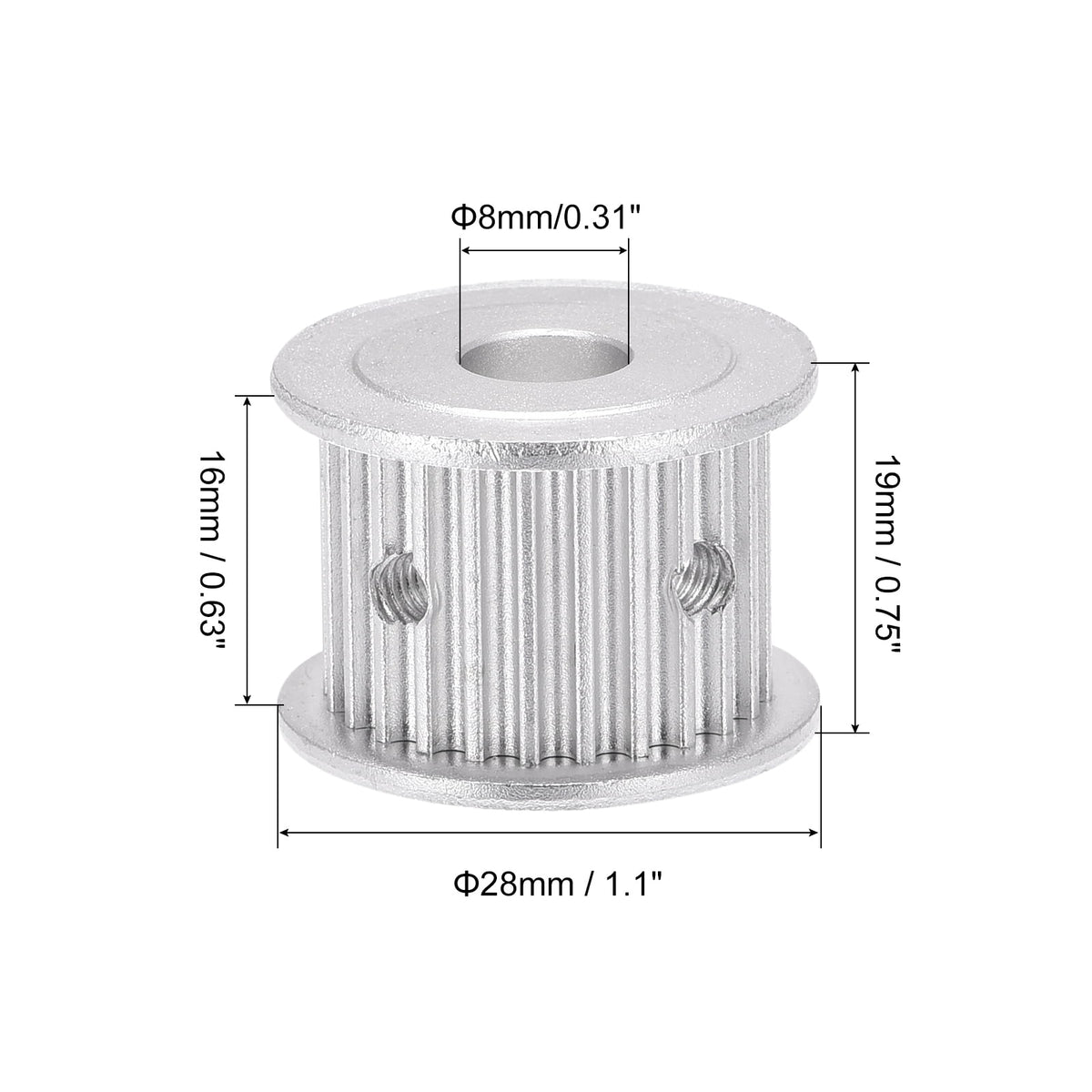 Uxcell 3M25 Teeth Timing Pulley Synchronous Wheel Belt Drive Gear with M4 Screw 15mm Bore for Belt, 3D Printer, CNC