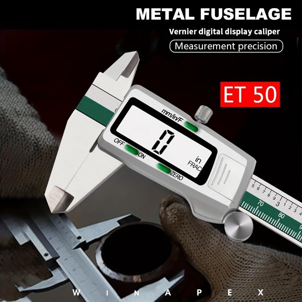 Green Stainless Steel Digital Caliper, 6-Inch Vernier Caliper with LCD Display & Auto-Off for Precision Measurement