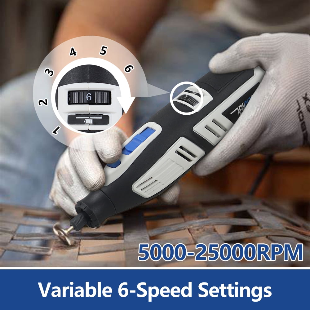 NEWONE 12V Cordless Rotary Tool Kit 6 Variable Speeds 5000-25000 RPM 104 PCS Accessories for Sanding, Polishing, Carving, Cutting, Drilling and DIY Crafts