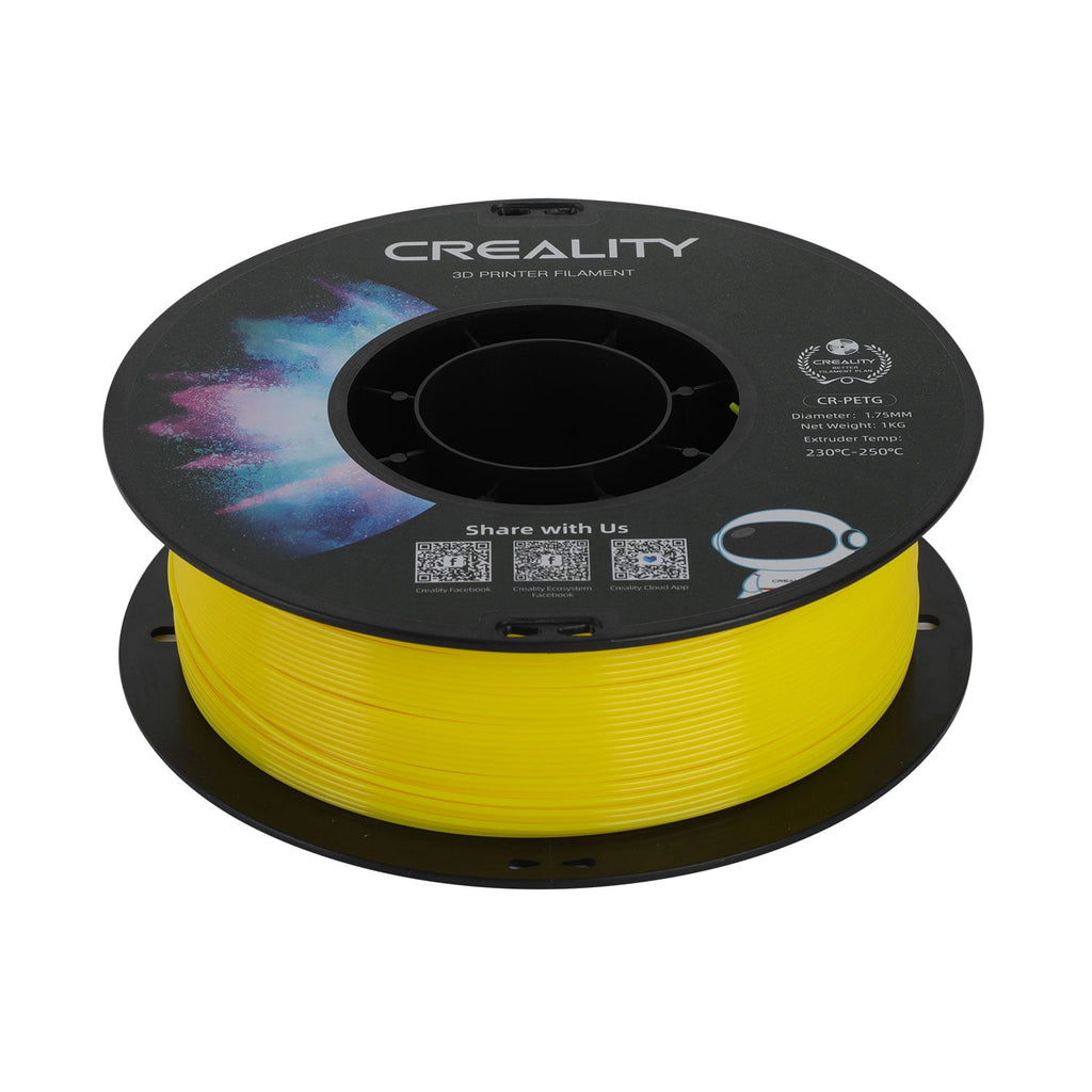 Creality 3D Printer Filament PETG Filament 1.75mm 2.2lbs Odorless Non-Toxic High Precision Strong Toughness Overhang Performance Accuracy +/-0.02mm, Transparent