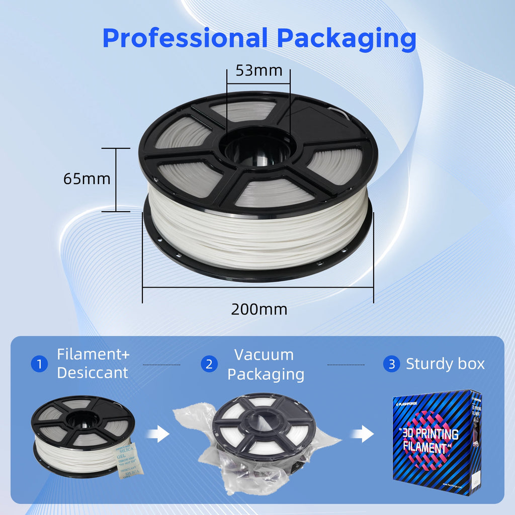 Flashforge ASA Filament 1.75mm, 1KG/2.2lbs UV Resistant ASA 3D Printer Filament with Satin Finish, Natural