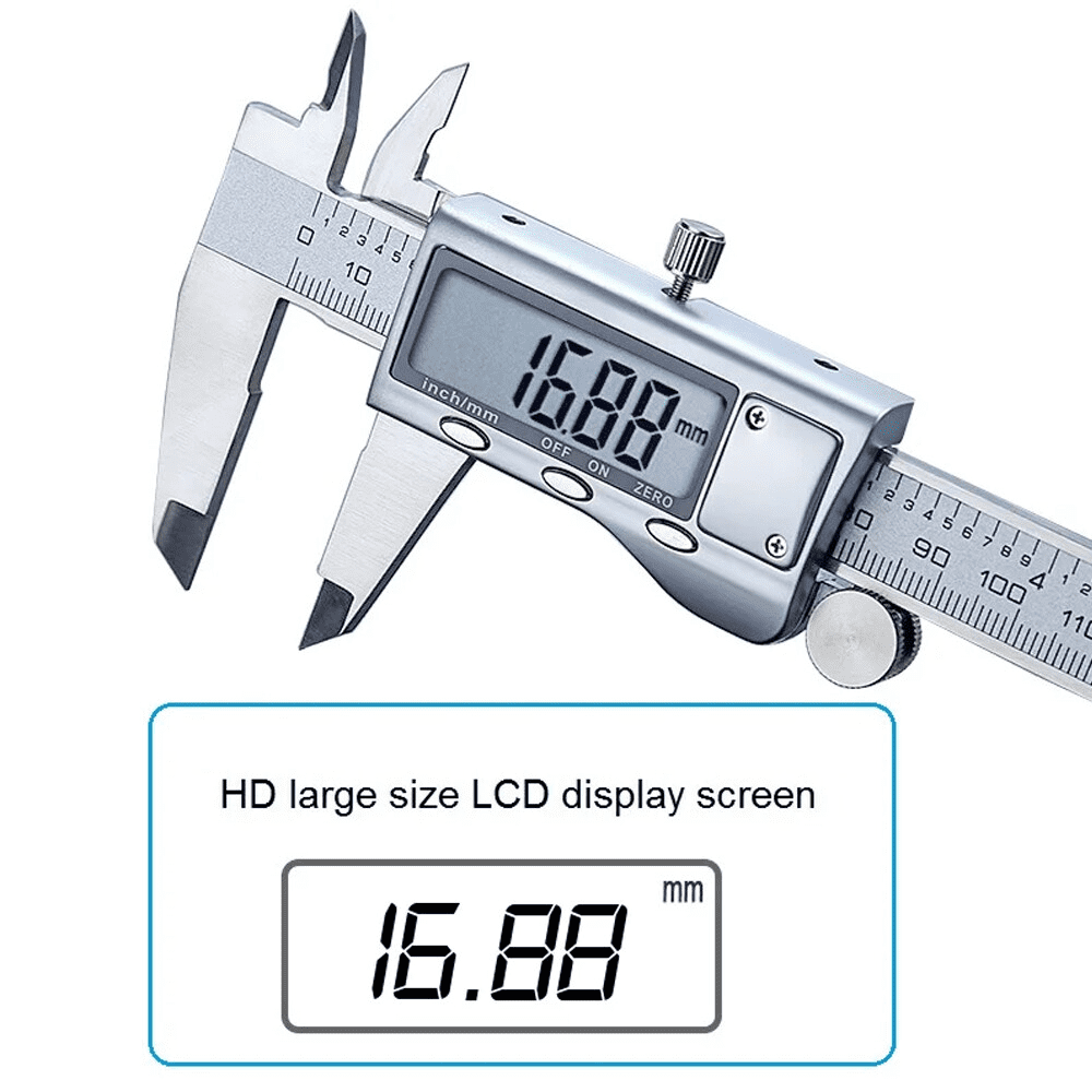 SJPACK 6" 150mm Stainless steel Digital Caliper Micrometer LCD Gauge Vernier Electronic Measuring Tool Silver with Case