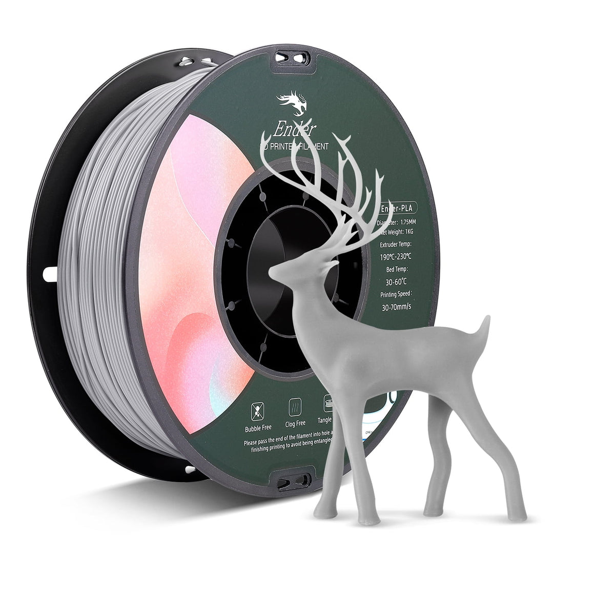 Creality Toughness PLA Filament 1.75mm Grey 1KG 3D Printer Filament