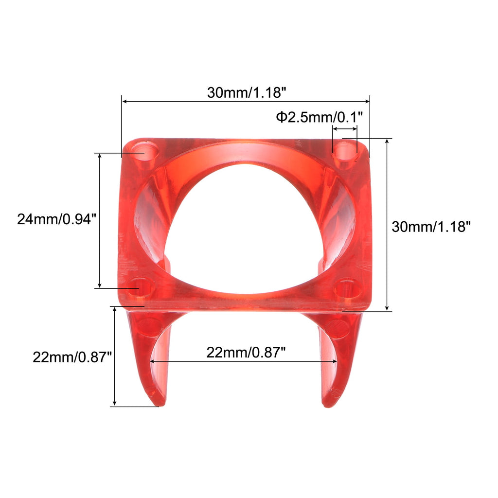 Uxcell V6 Fan Cover Radiator Cooling Fan Cover Red for 3D Printer 4 Pack