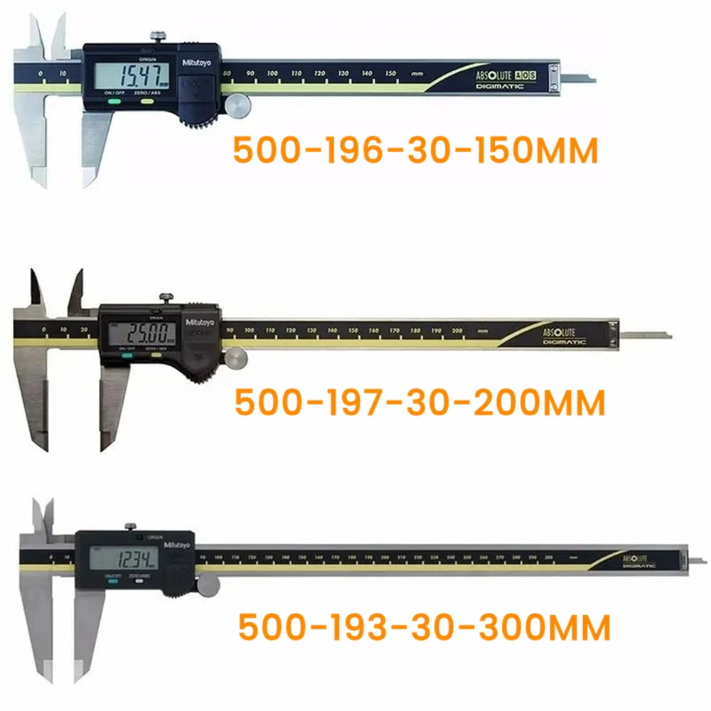 Mitutoyo 500-193-30 Advanced Onsite Sensor AOS Digital Caliper LCD Vernier Caliper Stainless Steel Measuring Tools 500 Series, 0" to 12"/0 to 300mm Measuring Range, 0.0005"/0.01mm Resolution, AOS