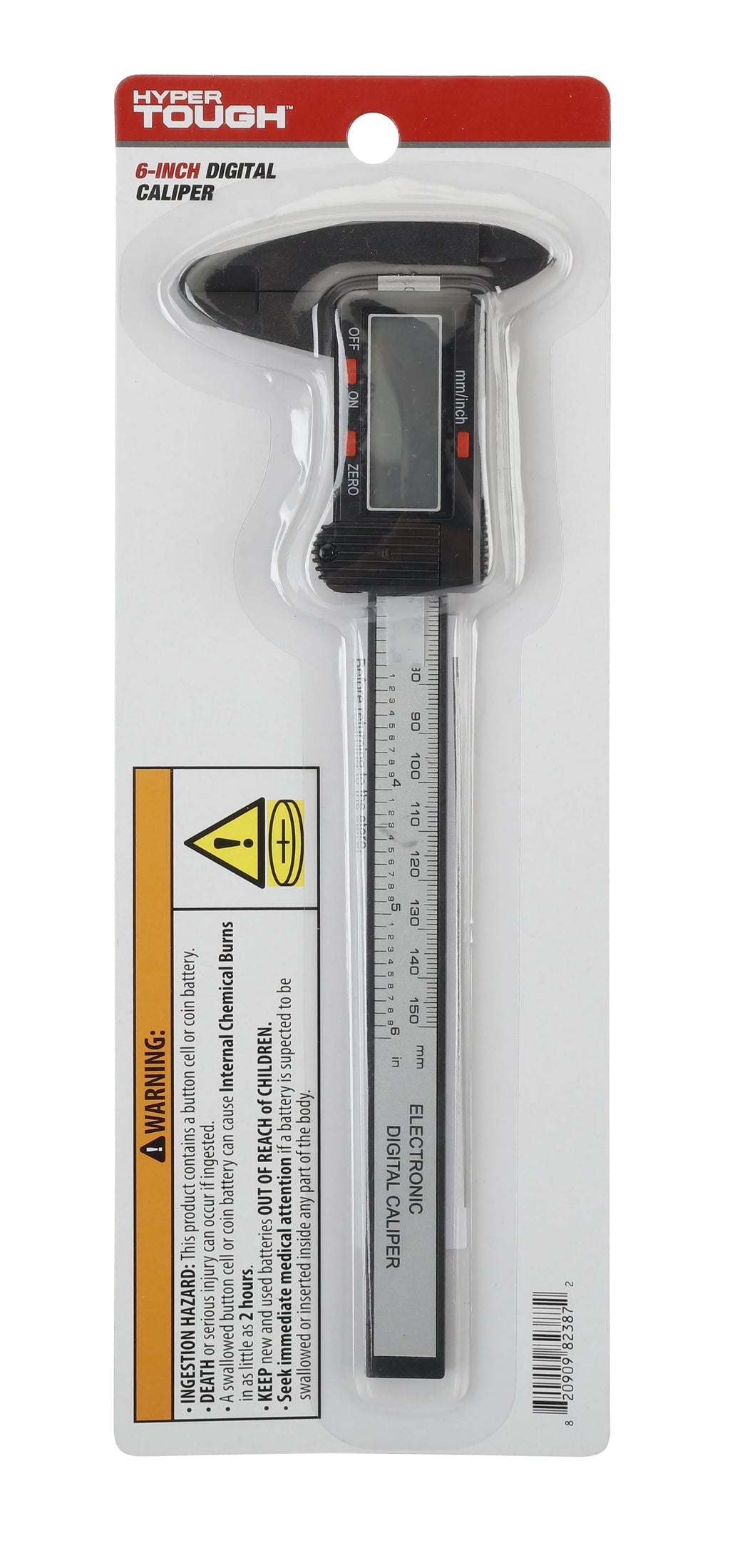 Hyper Tough 6-inch Caliper with Digital Display with SAE and mm Measurements