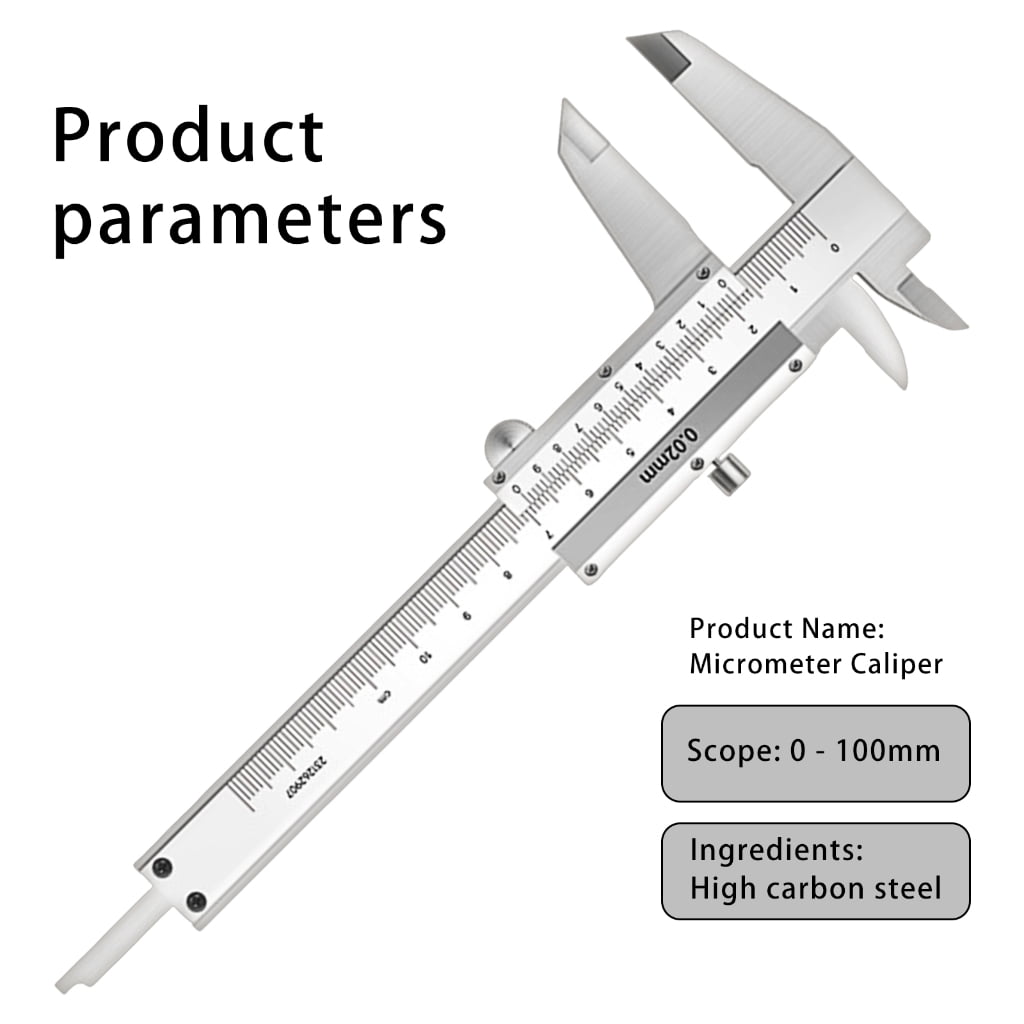 Thickness Diameter Measuring Tool Vernier Caliper for Jewelry Coin Gemstones 0-100mm Stainless Steel Caliper Micrometer