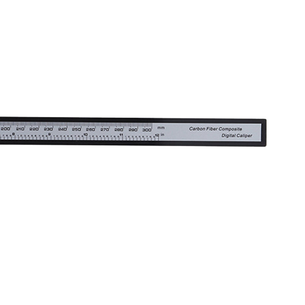 M Buder Digital Electronic Caliper 6 Inches / 150mm Carbon Fiber Ruler with Long Jaw Accurate Measuring Tool LCD Screen Display Metric Imperial Conversion for Woodworking DIY Home Improvement Black