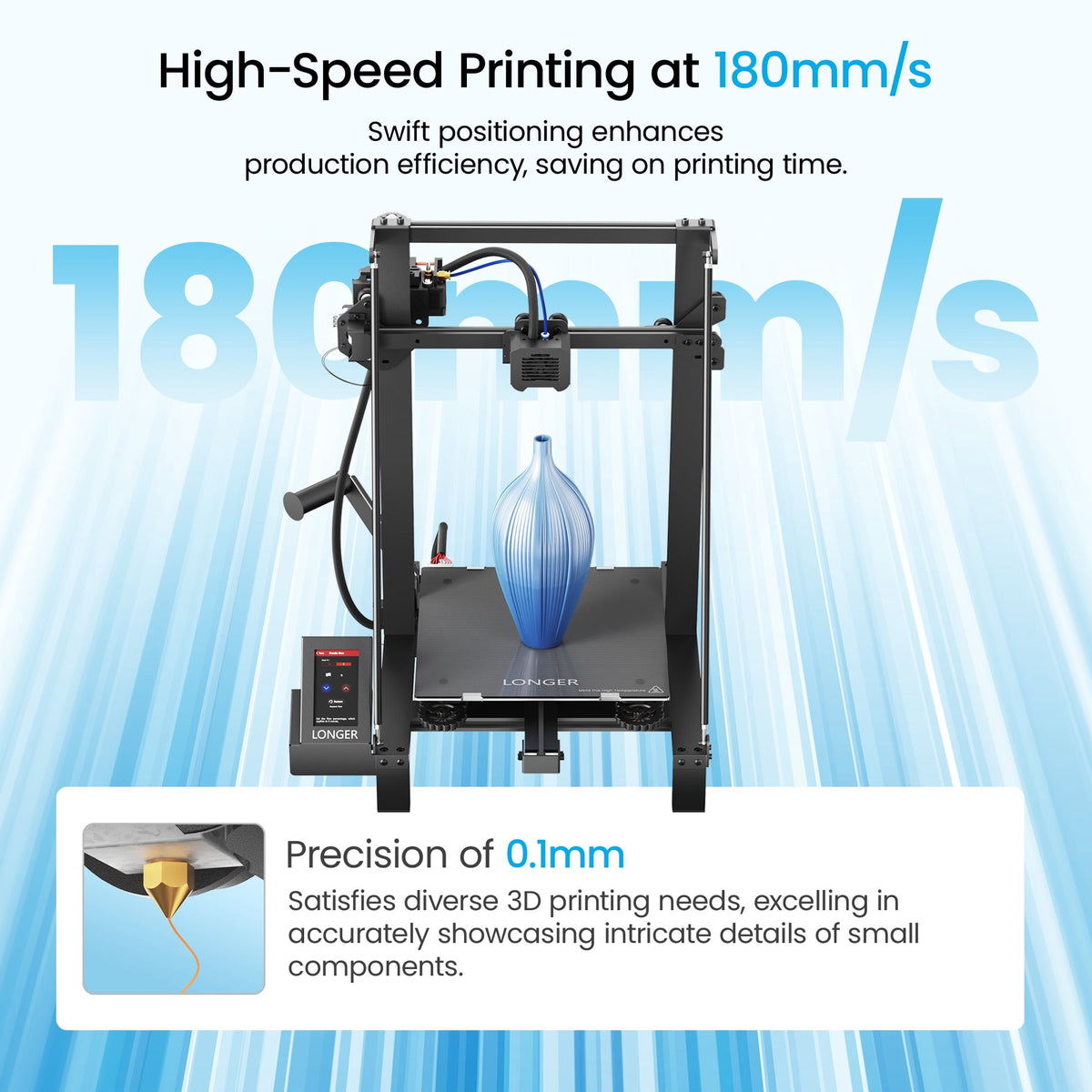Longer LK5 Pro 3D Printer Fully Open Source Motherboard Upgrade to TMC 2209 Silent Driver, Full-Metal Frame，DIY for Families and Schools FDM 3D Printers with Large Print Size 11.8x11.8x15.7 Inch,