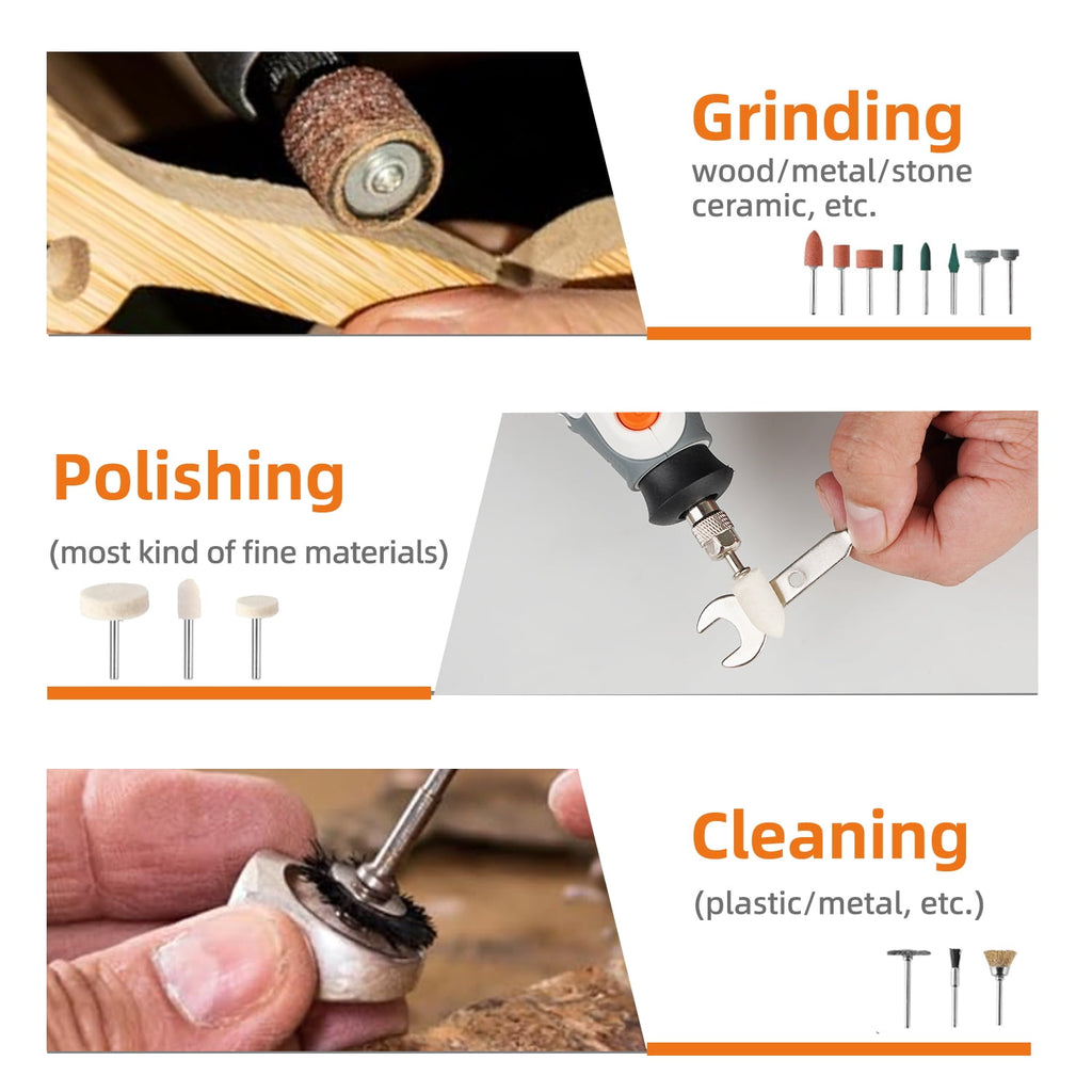 Woldsatr 516PCS Rotary Tool Kit, 1/8-in Shank, Sanding, Grinding, Carving, Polishing, Drilling, Storage Case