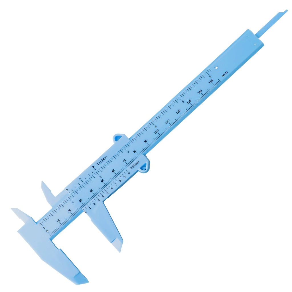 0-150Mm Vernier Calipers Double Rule Scale Plastic Depth Height Measure Tool Blue