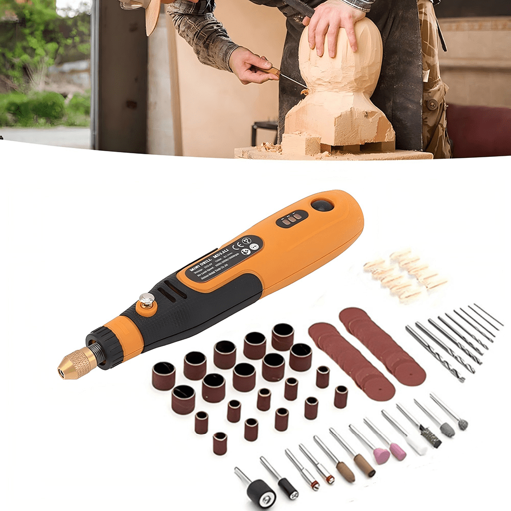 INTELIVE 57pcs Cordless Rotary Tool, Polishing Grinder Tool Kit, 3-Speed Electric Grinder Set, Multi-Purpose Rotary Tool for Sanding Polishing Drilling Etching Engraving Cutting Jewelry DIY