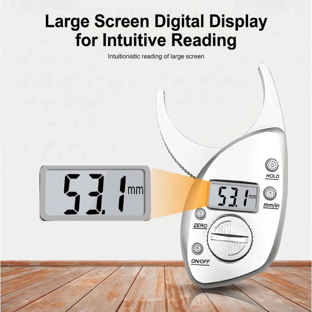 Lightweight Digital Skinfold Caliper with Single Button Operations 42G Portable Fat Measurement Device For Fitness Trainers