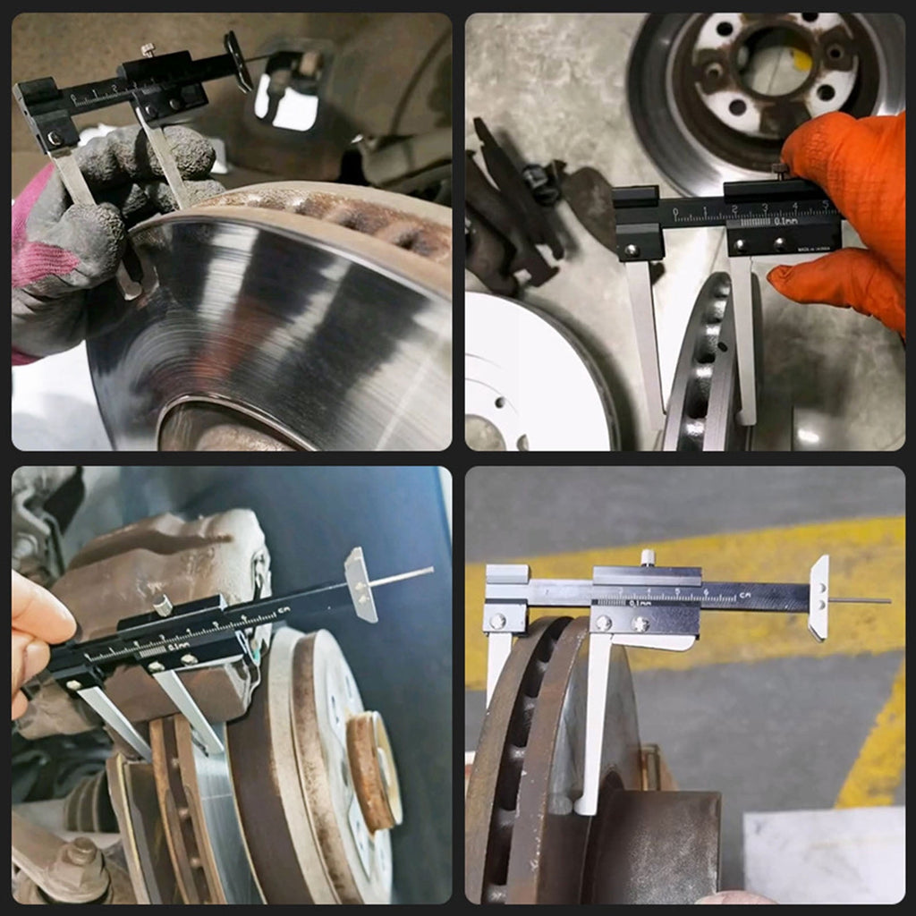 Professional Brake Rotor Micrometer 0-60mm High Accuracy Brake Disc Depth Measuring Caliper For Vehicle Maintenance