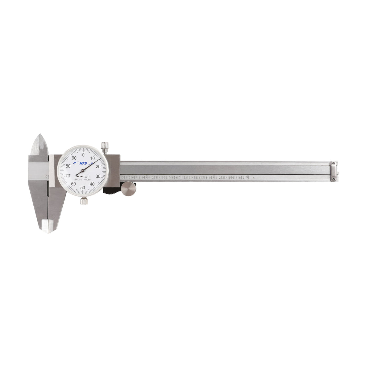 HFS(R) 0-6" Imperial Dial Caliper 4 Way Measurment .001" Accuracy Shockproof Carbon Steel