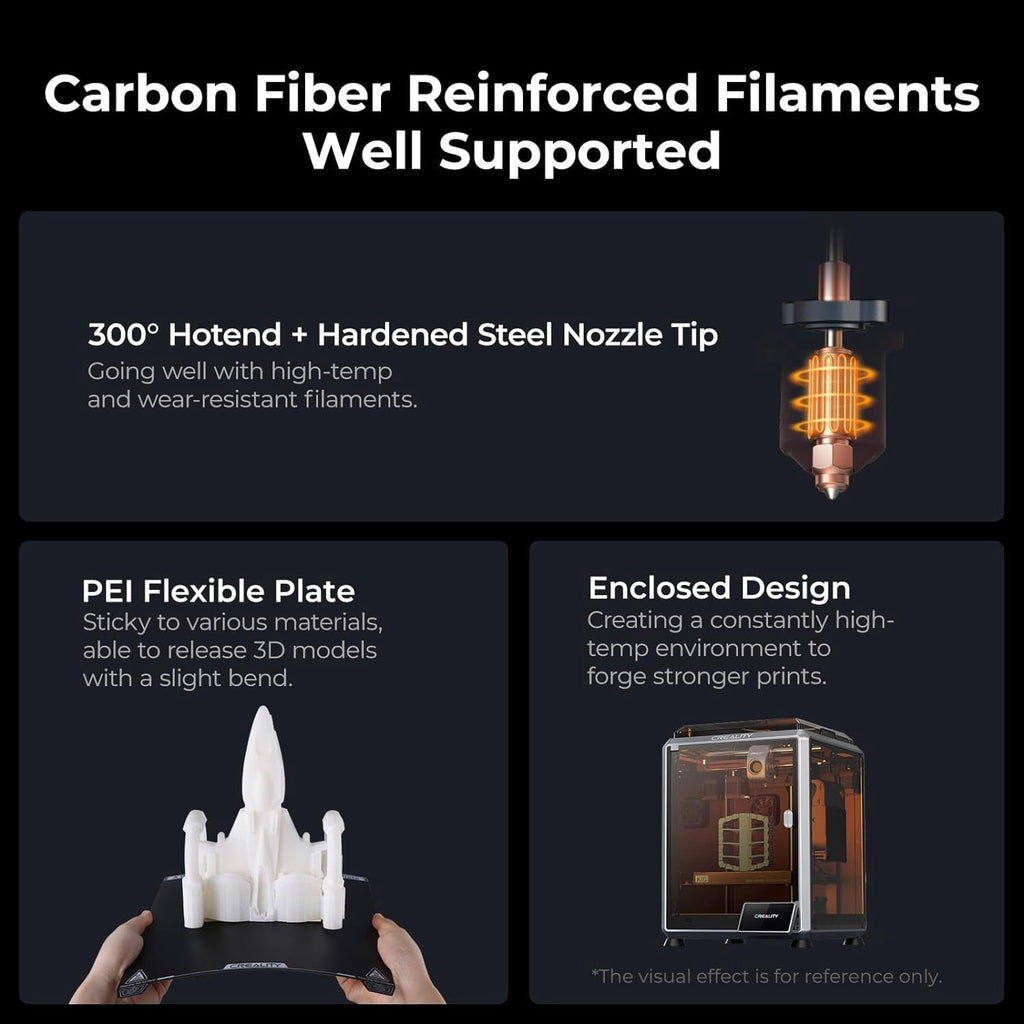 Creality K1C 3D Printer Unlock Multi-color Printing, 600mm/s Fast Printing Speed, AI Smart Camera, Auto Calibration for Leveling, Suitable for Carbon Fiber Printing Size 220*220*250mm