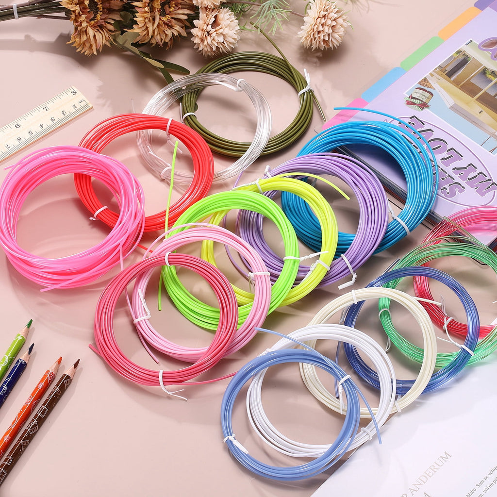 Uxcell 12 Colors ABS 3D Pen Printer Filament Refills, Each Color 16.4 Feet Total 197 Feet 1.75mm Printing Filament for Most 3D Printing Pens
