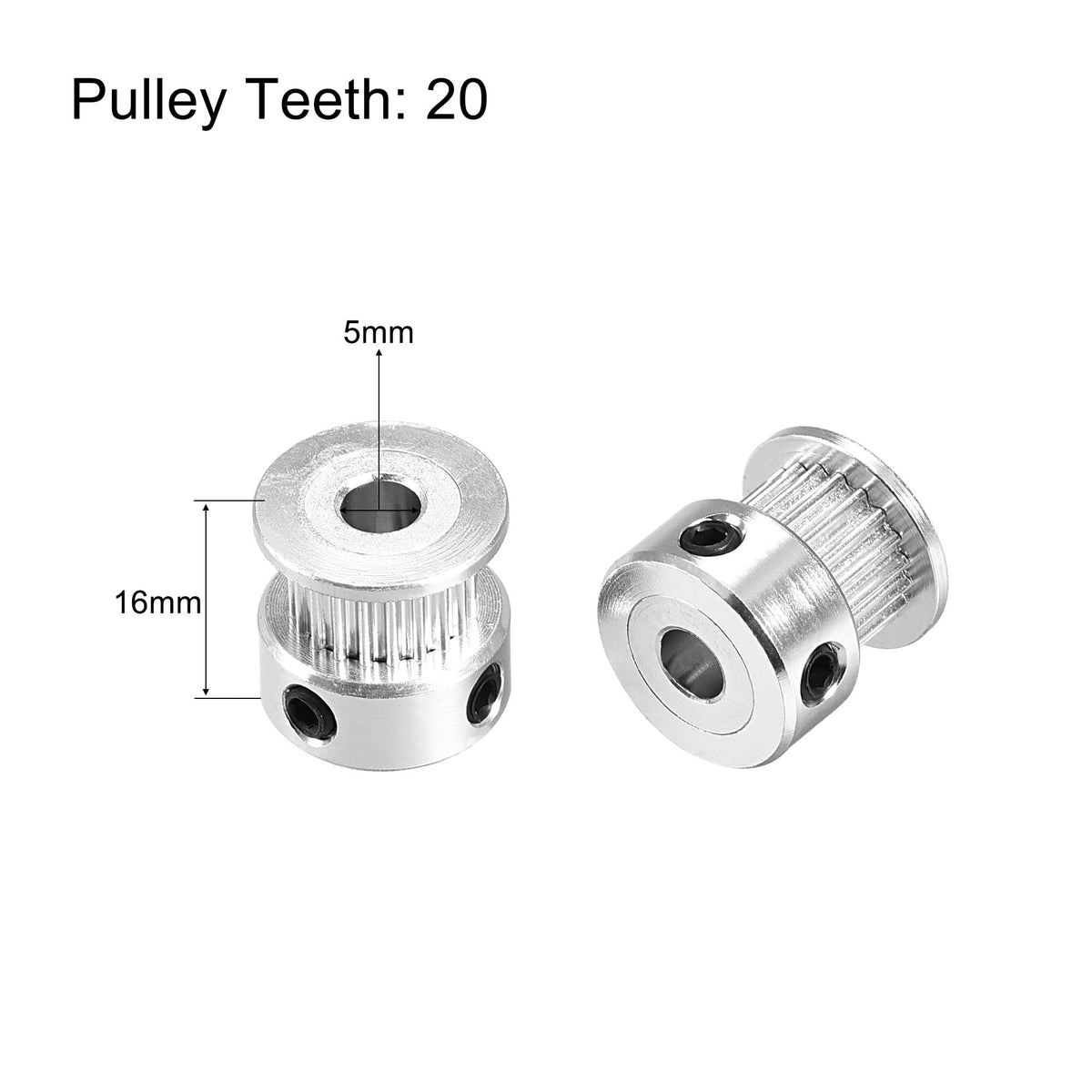 Uxcell 20 Teeth Timing Pulley Wheel, Timing Belt Circumference Closed for 3D Printer