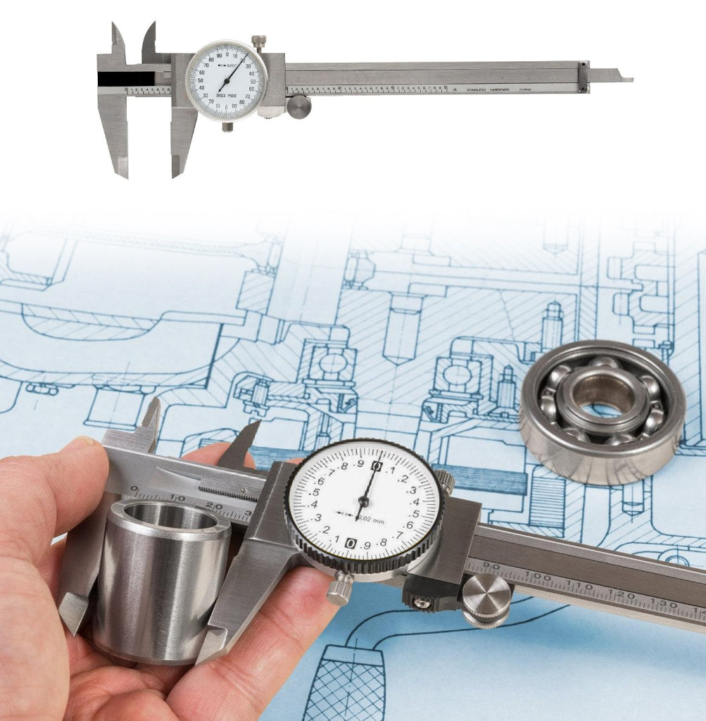 Vernier Caliper 8Inch Stainless Steel Precisions Caliper With Black Contrast Scale Professional Measuring Tool