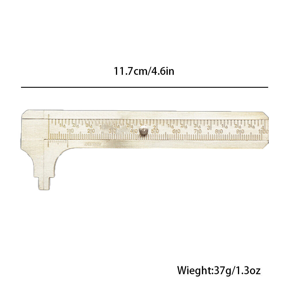 US 1-2Pc Brass Sliding Gauge Caliper Millimeter Bead Jewelry Measuring Tool Fine