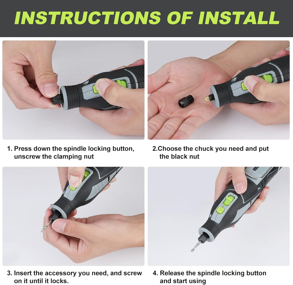 WORKPRO 12V Cordless Rotary Tool Kit, 5 Variable Speeds, Powerful Engraver, Sander, Polisher, 114 Easy Change Accessories, Craft Tool for Handmade and DIY