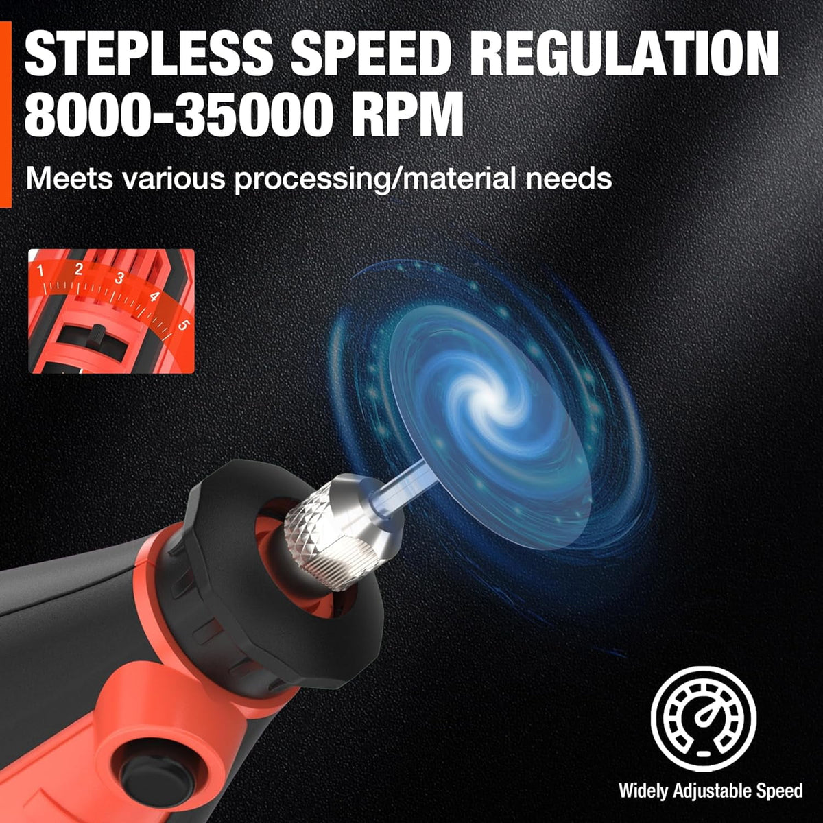 ValueMax 1.2A Power Rotary Tool, 35000 RPM 5 Speed, 120 Pieces