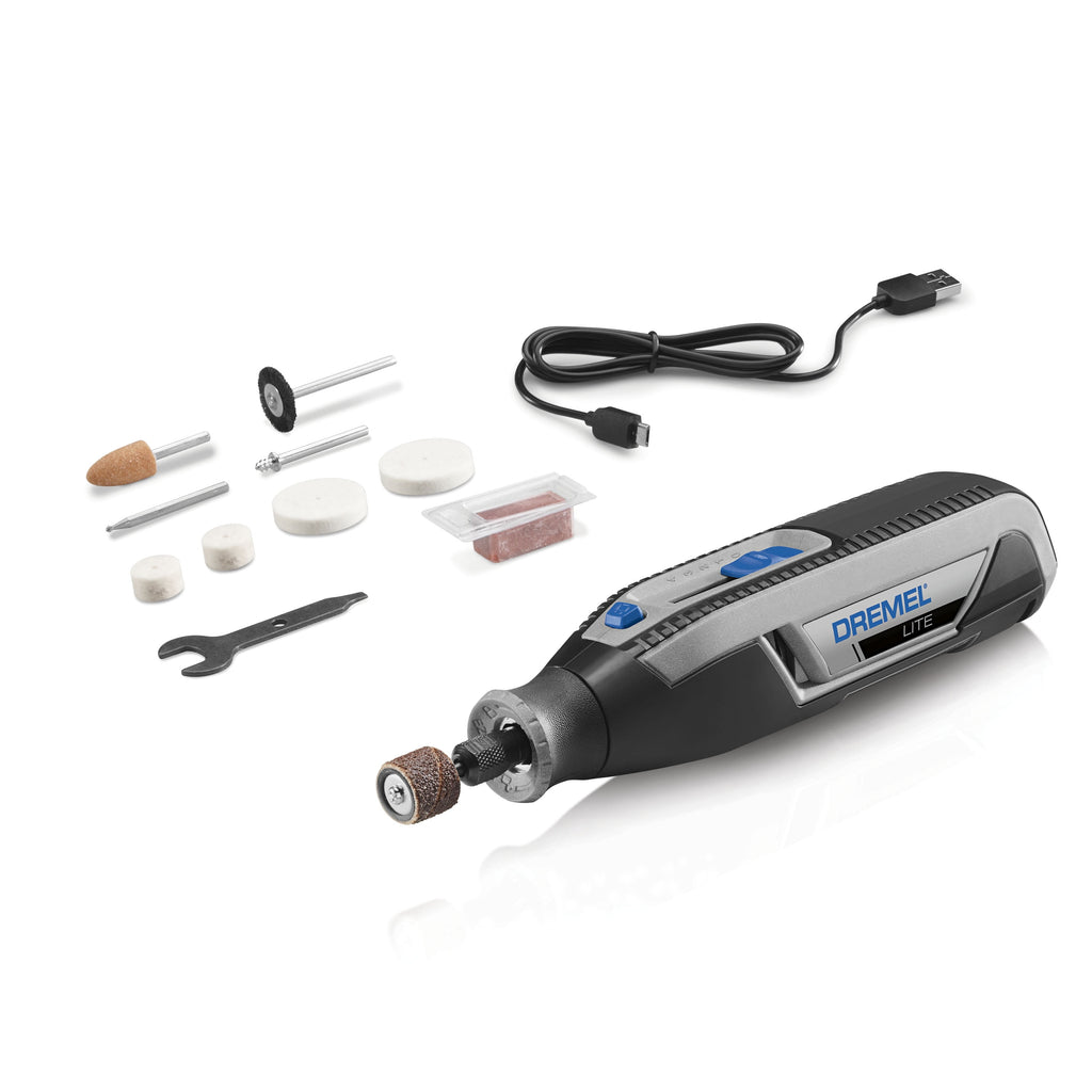 Dremel 7760-N/10W 4V Lite Lithium Ion Cordless Rotary Tool Kit + 31 piece Sanding /Grinding kit ideal for DIY craft and other light projects