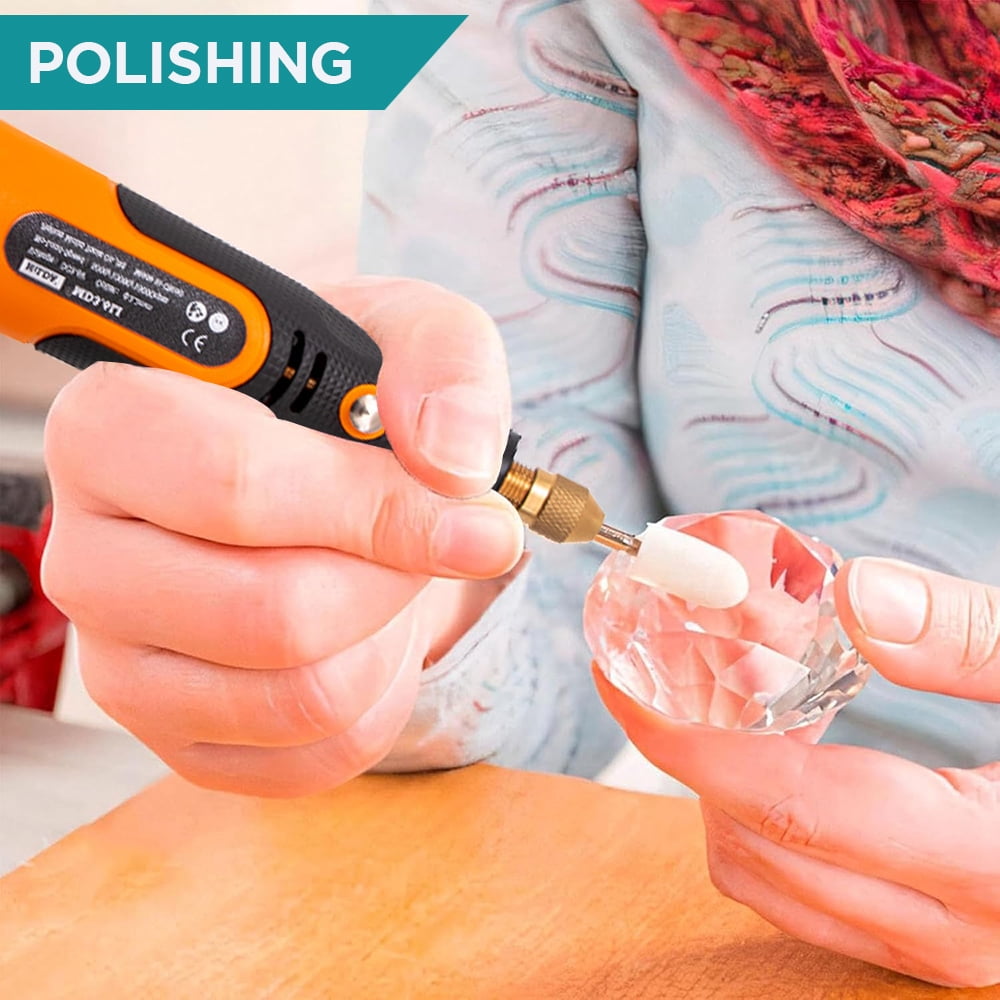 INTELIVE 57pcs Cordless Rotary Tool, Polishing Grinder Tool Kit, 3-Speed Electric Grinder Set, Multi-Purpose Rotary Tool for Sanding Polishing Drilling Etching Engraving Cutting Jewelry DIY