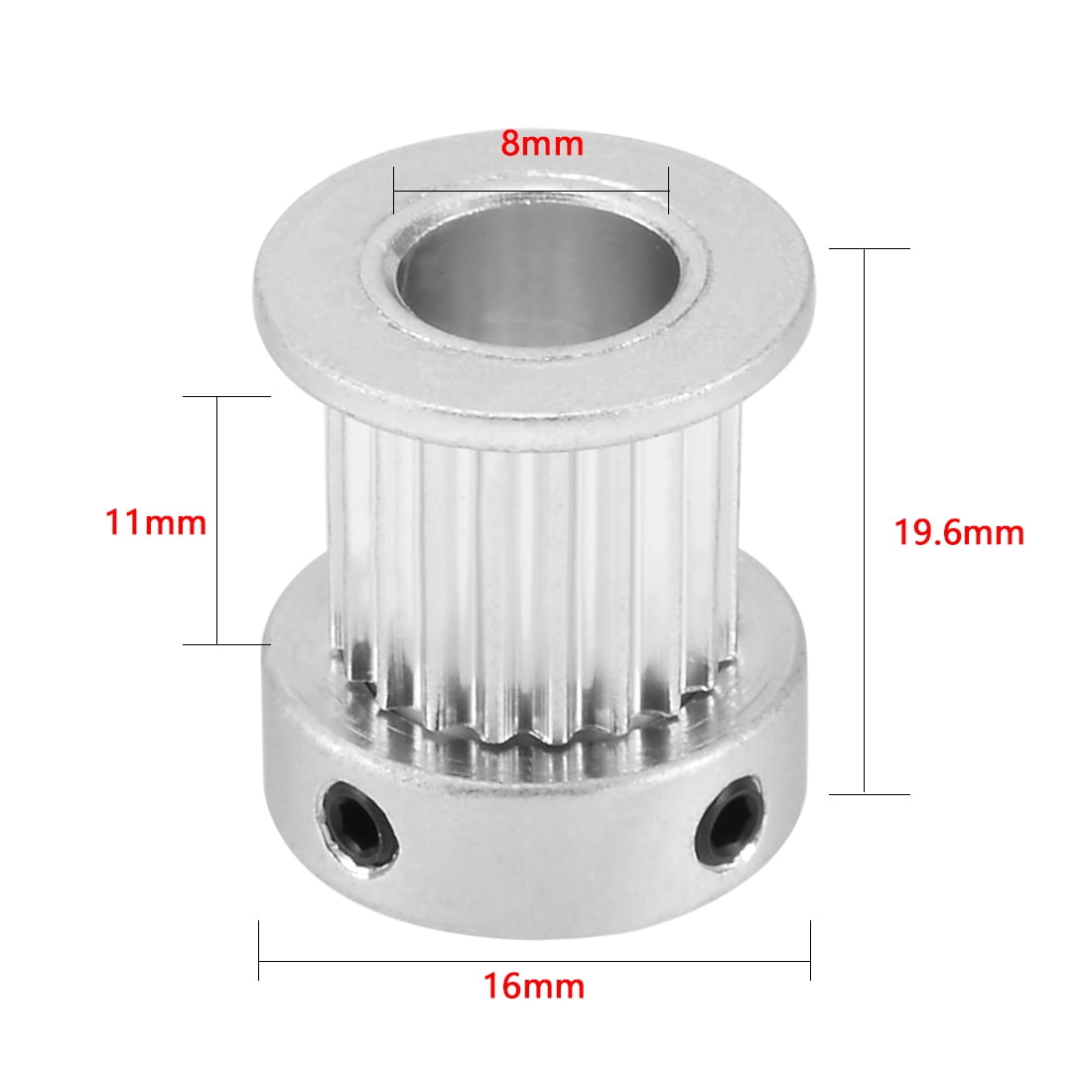 Uxcell 20 Teeth 6.35mm Bore 5mm Pitch Aluminum Timing Belt Pulley for 3D Printer