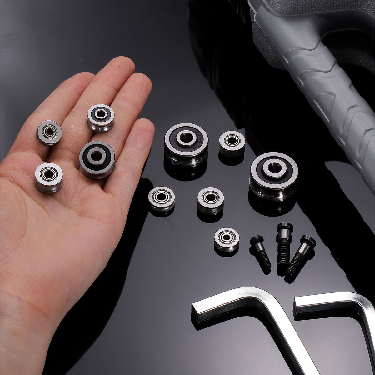 Uxcell 2 Pcs U Groove Bearings, 5x16x8mm Rail Ball Bearings Groove Guide Pulley Bearing Steel Replacement for Rail Track Linear Motion System Printing Project ABEC1
