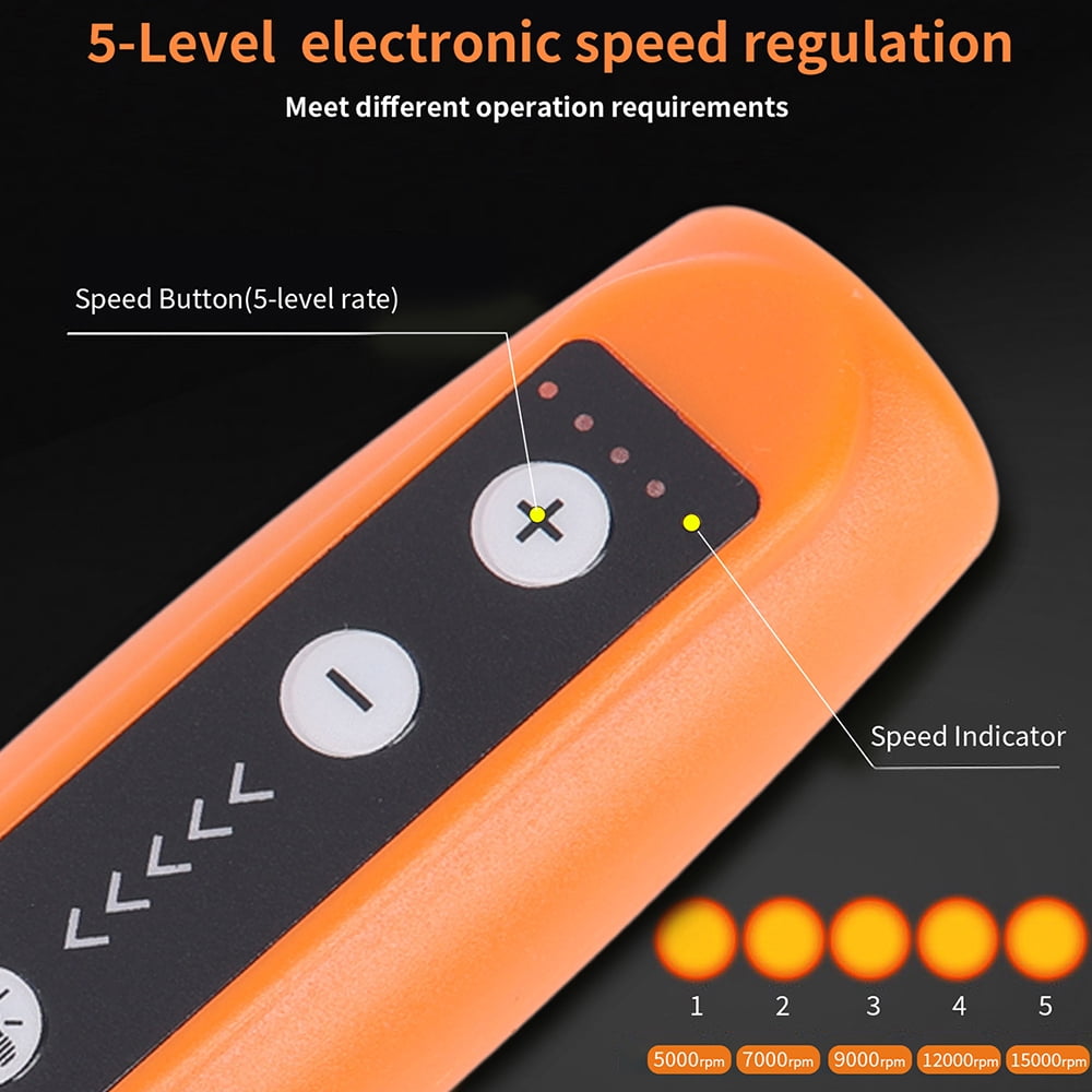 JENABOM 58 in 1 Mini Cordless Rotary Tool, 3.7V Electric Rotating Tool , LED Lights, 5-Speed and USB Charging, Used for Polishing, Carving, and DIY （Orange）
