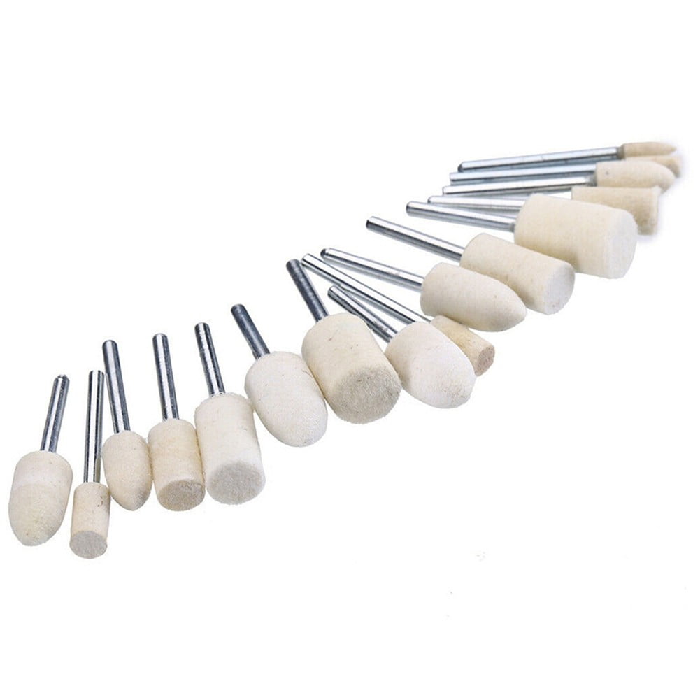 20Pcs Wool Felt Mounted Polishing Buffing Wheel Grinding Head For Drill Rotary Tool Shank Electric Grinding Accessories