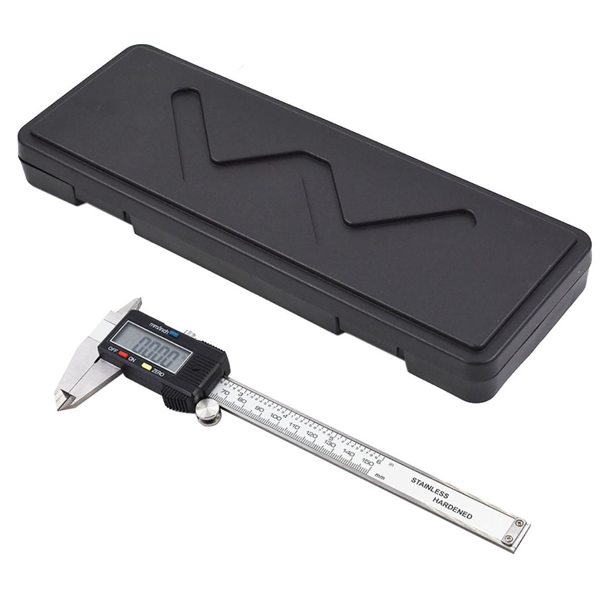 0-6 inch LCD Electronic Digital Vernier Caliper Stainless Steel Fraction inch Millimeter Conversion Micrometer Gauge for Length Width Depth Inner Diameter Outer Diameter