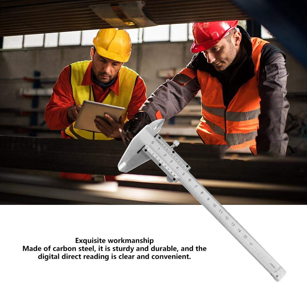 Vernier caliper stainless steel professional high quality 0-6 inch/150 mm micron durable measuring tool for internal, external, depth and step measurements