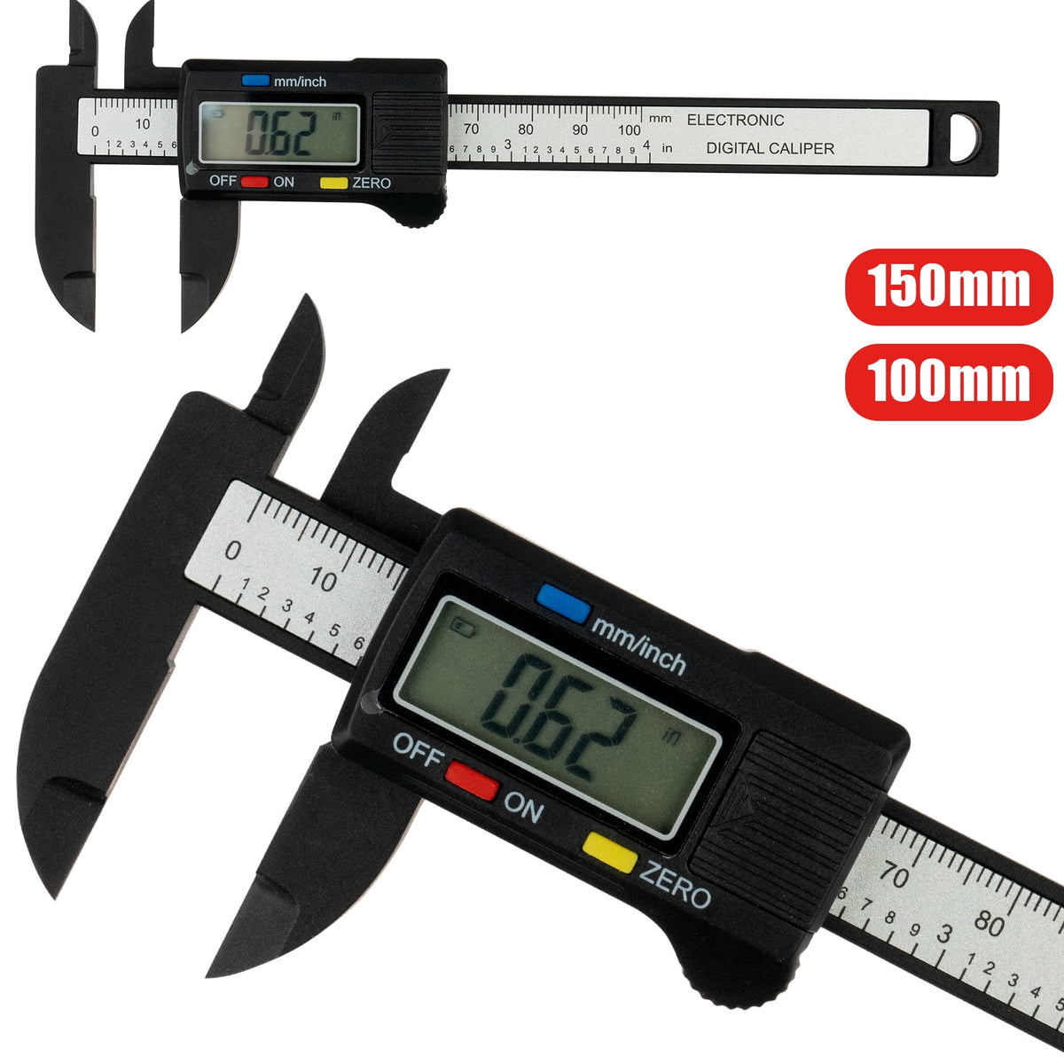 Digital Caliper, 0-4 Inches Caliper with Large LCD Screen, Auto - Off Feature, Inch and Millimeter Conversion Measuring Tool, Perfect for Household/DIY Measurment