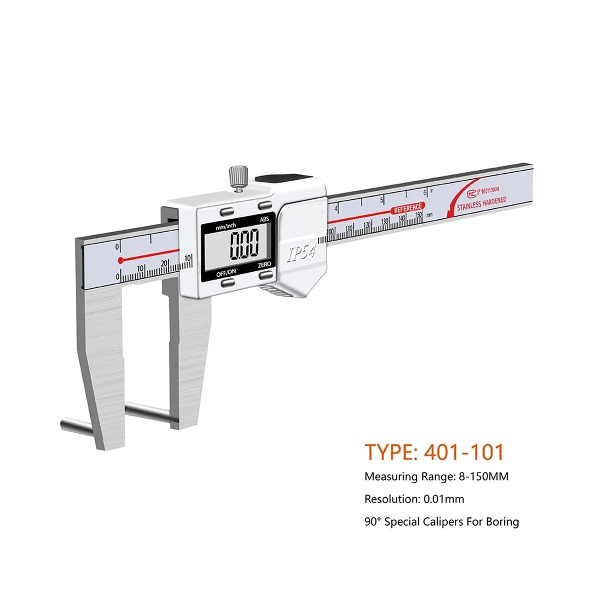 90 Degree Precision Electronic Stainless Steel Boring Special Caliper Inner Diameter Measurement Tool Aperture Digital Caliper