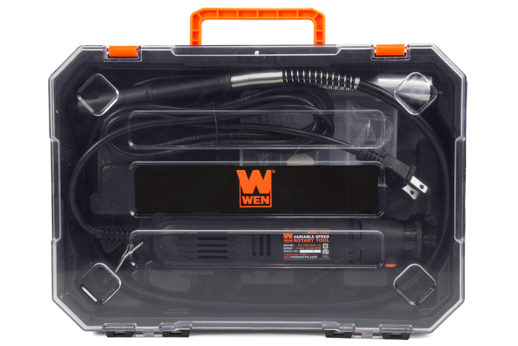 WEN 1-Amp Variable Speed Rotary Tool, 100+ Accessories, Carrying Case And Flex Shaft